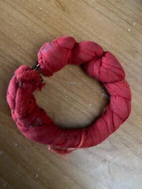 Red Twisted Fabric Wrap Bracelet for Women